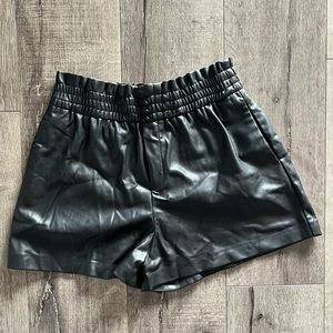ZARA Faux Leather Shorts | size M Black